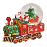 Carillon globo di neve con locomotiva di Babbo Natale