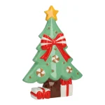 Albero di Natale decorativo in ceramica con fiocco e regali