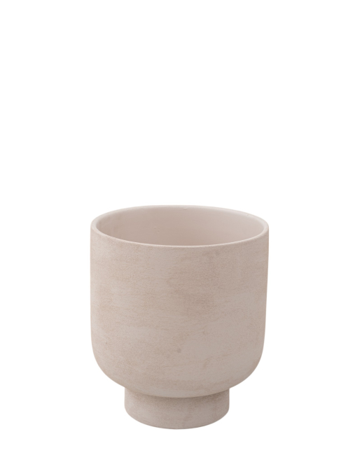 Cachepot in ceramica bianca a colonna 28 × 28 × 31 cm
