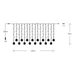 Schema della tenda luminosa di Natale 220 × 113 cm con 10 fili pendenti e cavo di alimentazione da 3 m