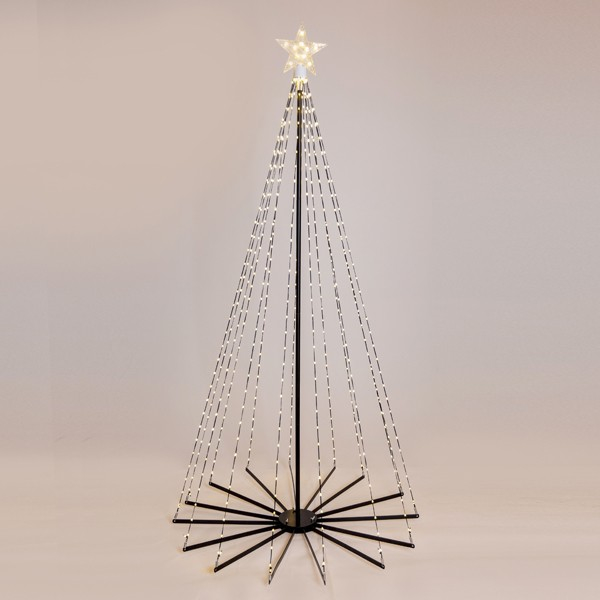 600-22558.jpg Albero luminoso di Natale con stella sulla cima e base pieghevole, mini LED milky bianco caldo, su fondo bianco