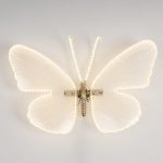Farfalla luminosa a luce bianco caldo continua, su fondo bianco