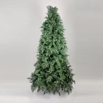 Albero di Natale artificiale France alto 220 cm, verde, su supporto a croce in metallo