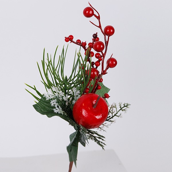 Pick natalizio con mela e bacche 26 cm, fotografia del produttore: gli altri oggetti eventualmente presenti nella scena non sono compresi