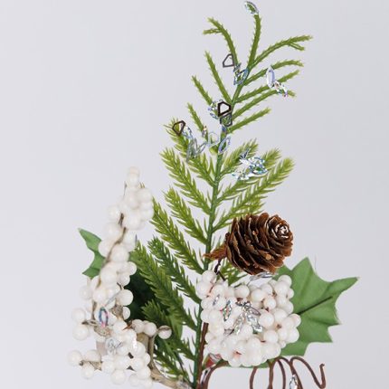 Pick natalizio con bacche bianche e rametti 26 cm, fotografia del produttore: gli altri oggetti eventualmente presenti nella scena non sono compresi