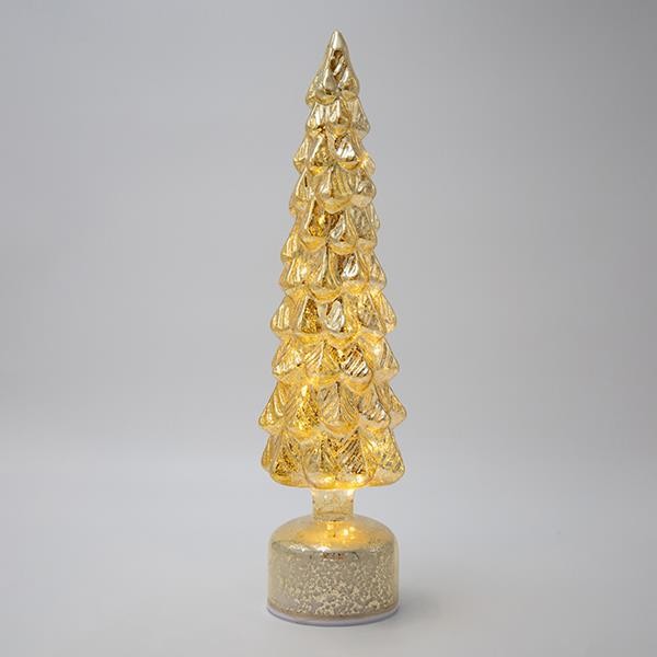 Alberello di Natale luminoso in vetro champagne, fotografia del produttore: gli altri oggetti eventualmente presenti nella scena non sono compresi