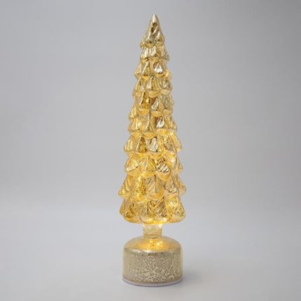 Alberello di Natale luminoso in vetro champagne, fotografia del produttore: gli altri oggetti eventualmente presenti nella scena non sono compresi
