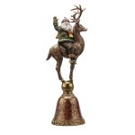 Babbo Natale sulla renna in polyresina 63 cm, fotografia su fondo bianco