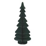 Albero di Natale honeycomb slanciato in carta verde, alto 30 cm, con struttura a nido d'ape aperta a ventaglio