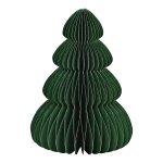 Albero di Natale honeycomb in carta verde abete, alto 15 cm, con struttura a nido d'ape aperta a ventaglio