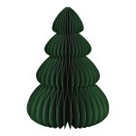 Albero di Natale honeycomb in carta verde abete, alto 30 cm, con struttura a nido d'ape aperta a ventaglio