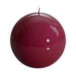 Candela a sfera laccata Meloria Classic color bordeaux, fotografia su fondo bianco
