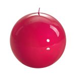 Candela a sfera laccata Meloria Classic color magenta, fotografia su fondo bianco