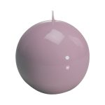 Candela a sfera laccata Meloria Classic color tortora, fotografia su fondo bianco