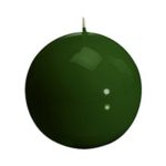 Candela a sfera laccata Meloria Classic color verde oliva, fotografia su fondo bianco