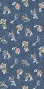 Carta da parati Aquaria di Osborne & Little, collezione Belvedere, colorazione Indigo / Coral (W8123-04): campione