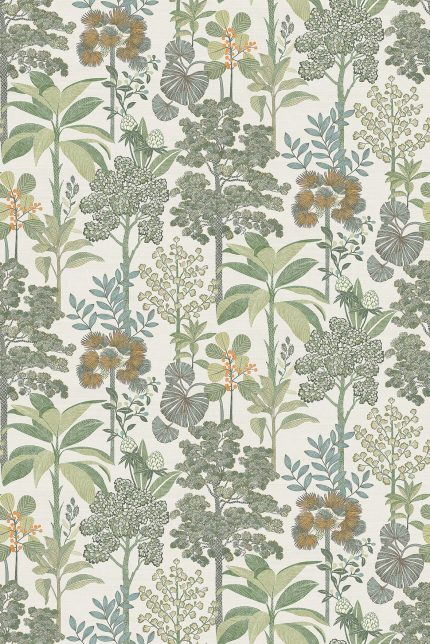 Carta da parati Arboreta di Osborne & Little, collezione Belvedere, colorazione Ivory / Sage (W8125-03): campione