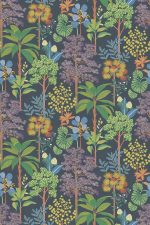 Carta da parati Arboreta di Osborne & Little, collezione Belvedere, colorazione Midnight / Multi (W8125-01): campione