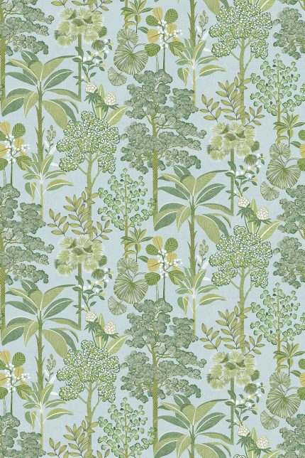 Carta da parati Arboreta di Osborne & Little, collezione Belvedere, colorazione Sky / Leaf (W8125-02): campione