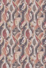 Carta da parati Castillo di Osborne & Little, collezione Belvedere, colorazione Charcoal / Terracotta (W8127-03): campione