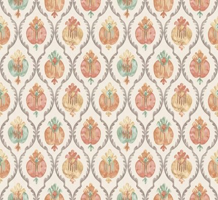 Carta da parati Mysore di Osborne & Little, collezione Belvedere, colorazione Stone / Celadon (W8121-05): campione