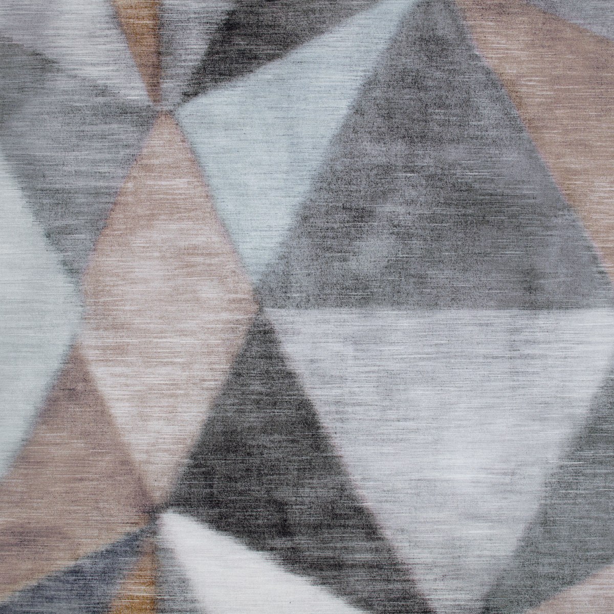 Campione di carta da parati Zafaro nella colorazione Stone (W926/01) di Black Edition: grandi triangoli affiancati a superficie materica.