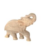Elefante Indu in legno naturale visto di tre quarti
