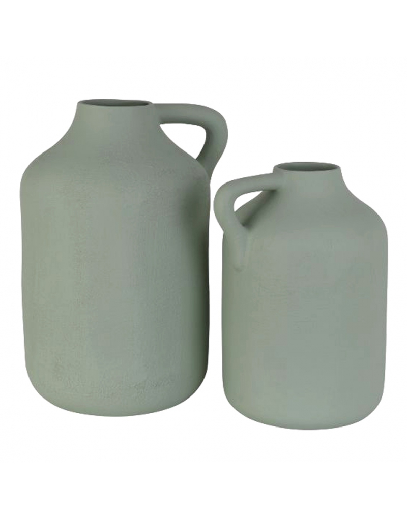 Le due misure del vaso Mandla affiancate su fondo bianco: alta 40 cm e alta 50 cm