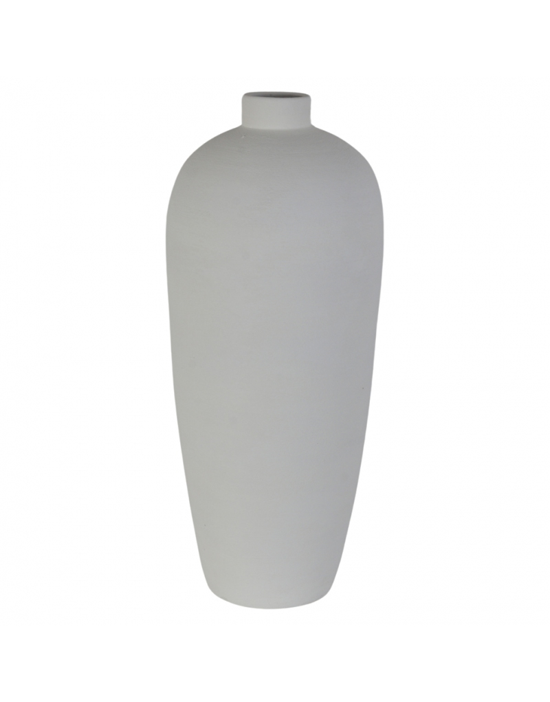 Vaso alto Natura in ceramica bianca, formato 35 × 80 cm, su fondo bianco