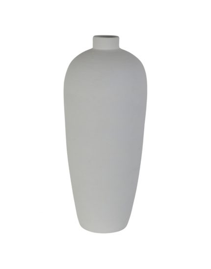 Vaso alto Natura in ceramica bianca, formato 35 × 80 cm, su fondo bianco
