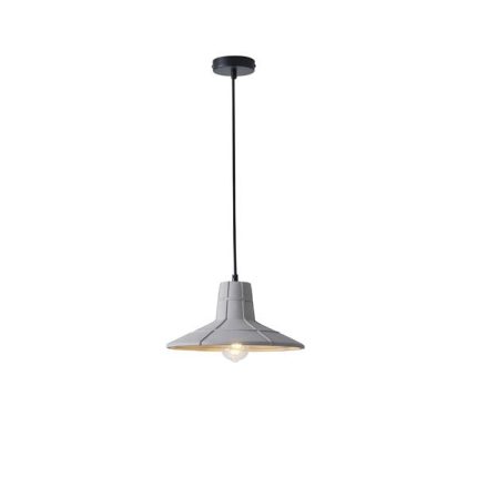 Lampada a sospensione Arme in cemento grigio a cupola larga, diametro 32 cm, su fondo bianco