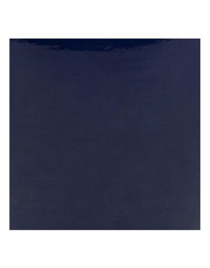 Dettaglio dello smalto lucido blu indaco del portavaso Atira