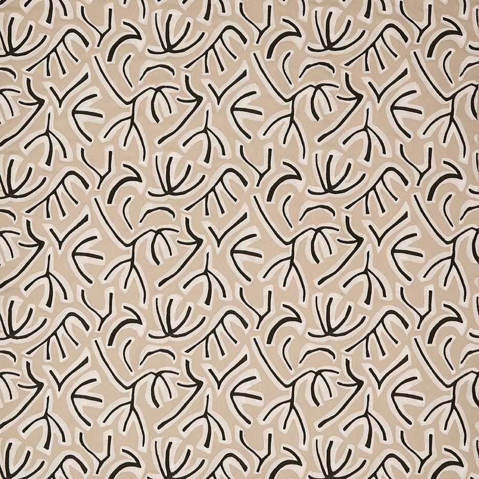Tessuto Avila Linen / Charcoal Osborne & Little F8083-02 Tessuto Avila di Osborne & Little, collezione Belvedere, colorazione Linen / Charcoal (F8083-02): campione