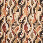 Tessuto Castillo di Osborne & Little, collezione Belvedere, colorazione Charcoal / Terracotta (F8085-02): campione